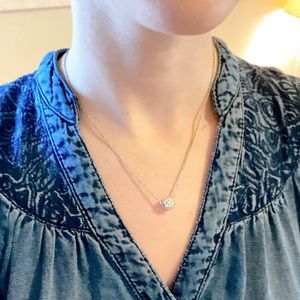 Silver QZ charm necklace